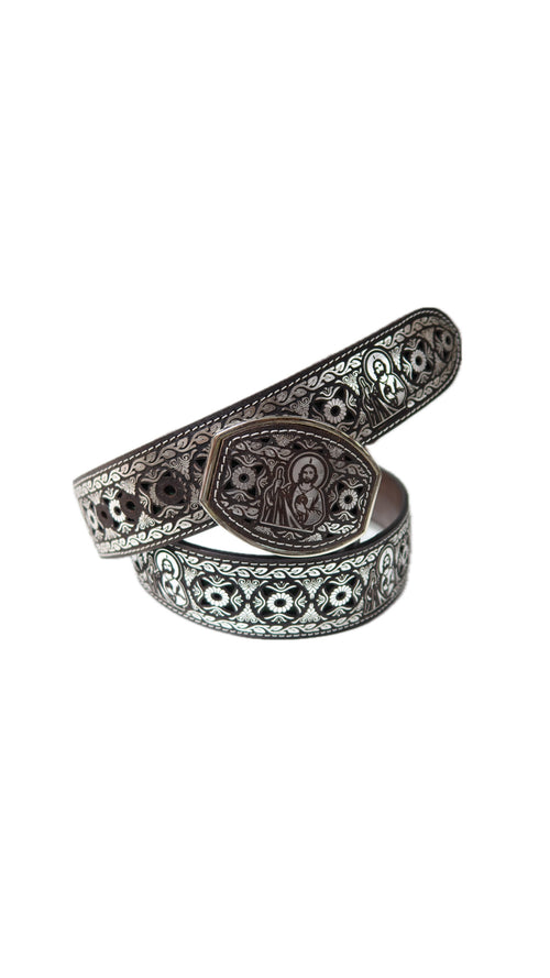 Cinturón San Judas Grabado en Láser